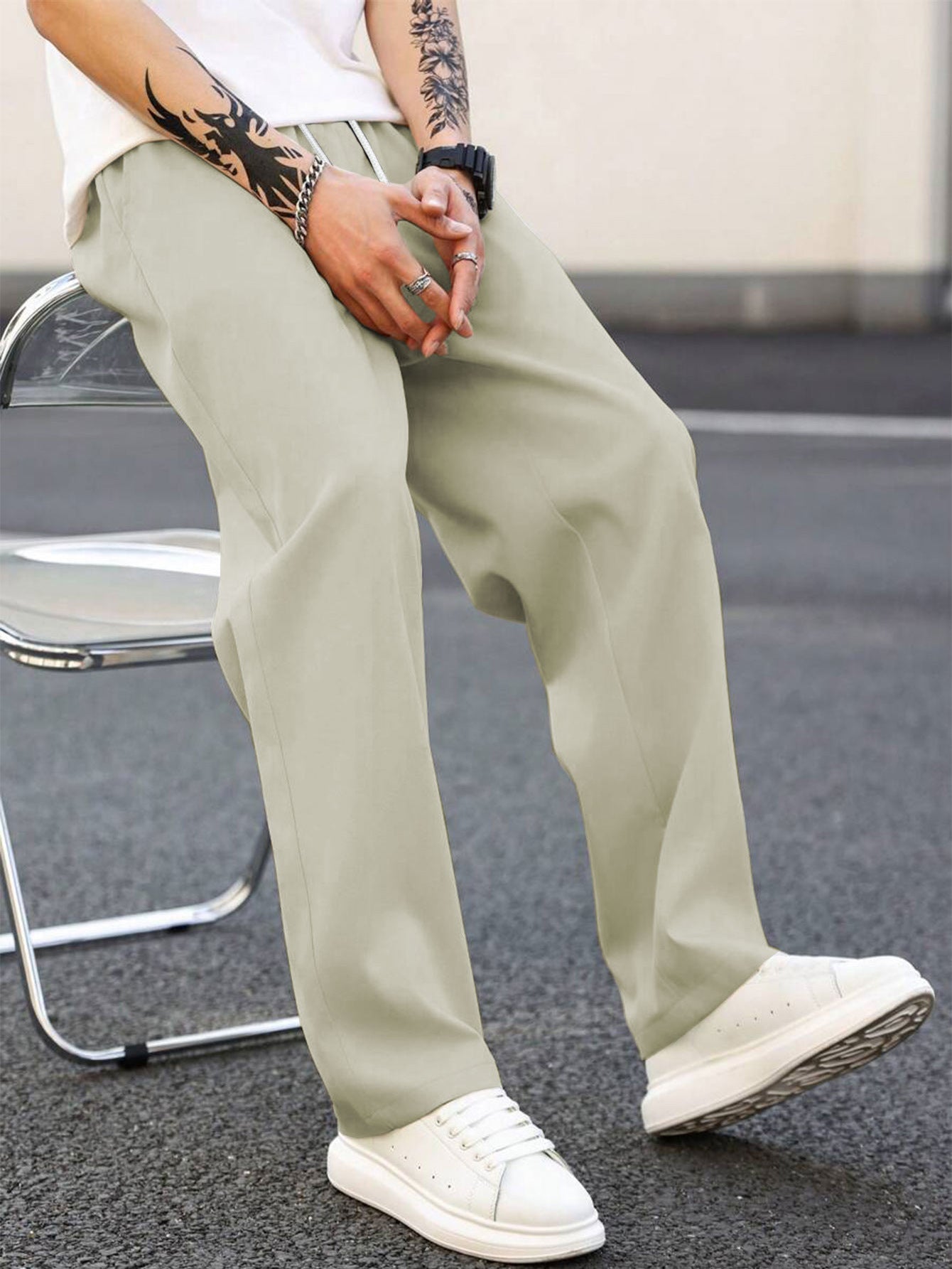 Herren modische Freizeithose mit weiter Passform und elastischem Bund ShopNory