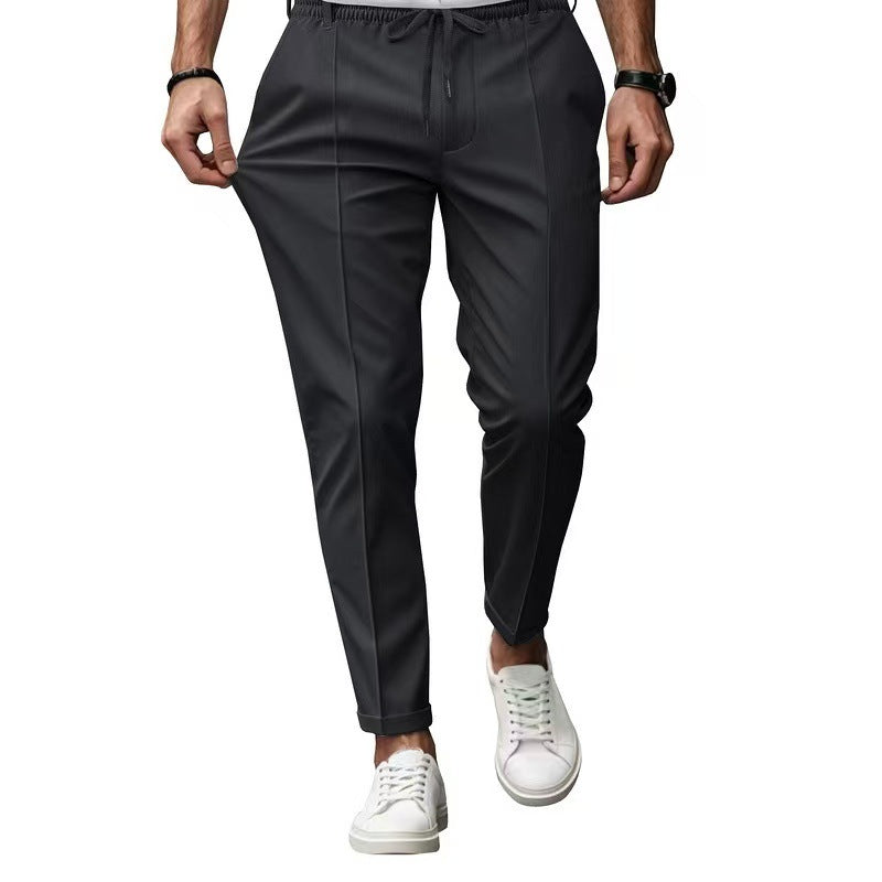 Herren elegante Freizeit-Hose mit elastischem Bund und seitlichen Eingrifftaschen
