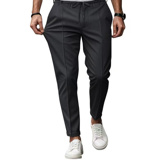 Herren elegante Freizeit-Hose mit elastischem Bund und seitlichen Eingrifftaschen