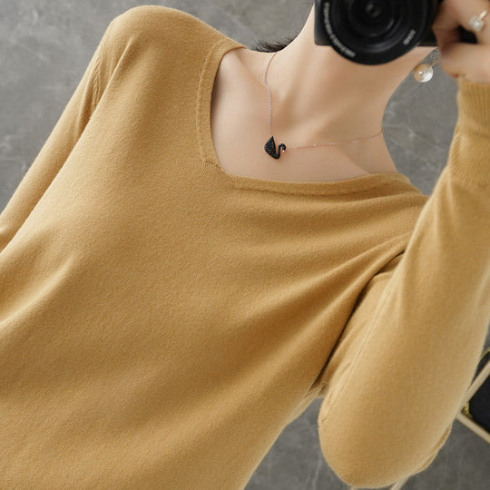 Damen leichter V-Ausschnitt Kaschmir-Look Feinstrickpullover Shop Nory
