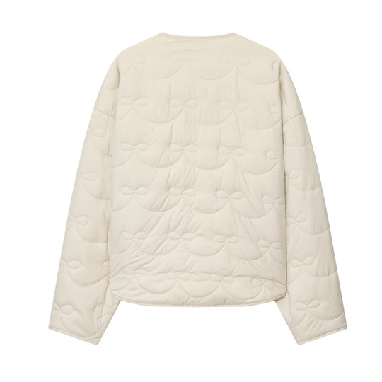 Damen Steppjacke ohne Kragen mit dekorativer Schleifen‑Steppung und Druckknopfverschluss Shop Nory