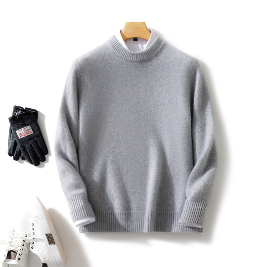 Herren Feiner Stehkragenpullover aus Kaschmir‑Blend mit gerippten Abschlüssen und schlanker Silhouette Shop Nory