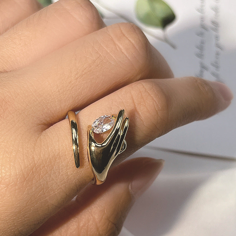 Damenring im eleganten Handdesign Shop Nory