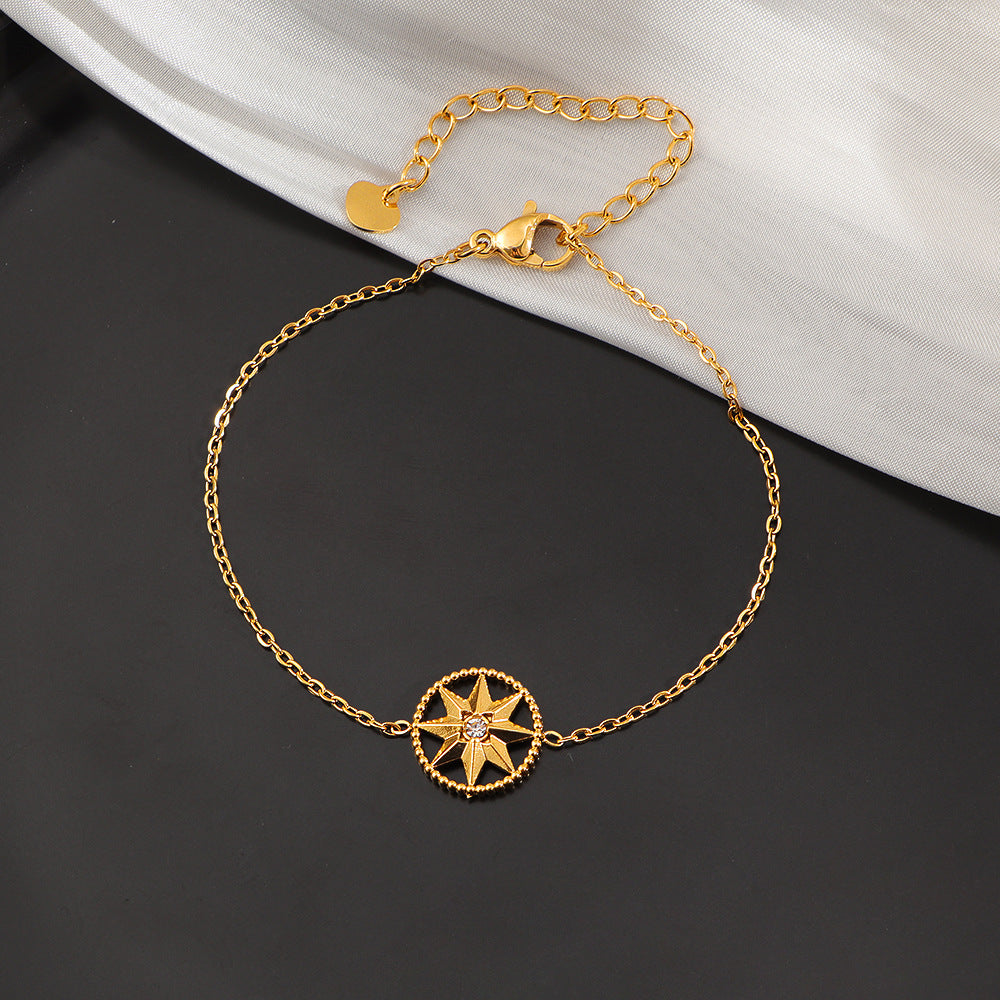 Damen zarte Armband mit filigranem Kompass-Anhänger Shop Nory