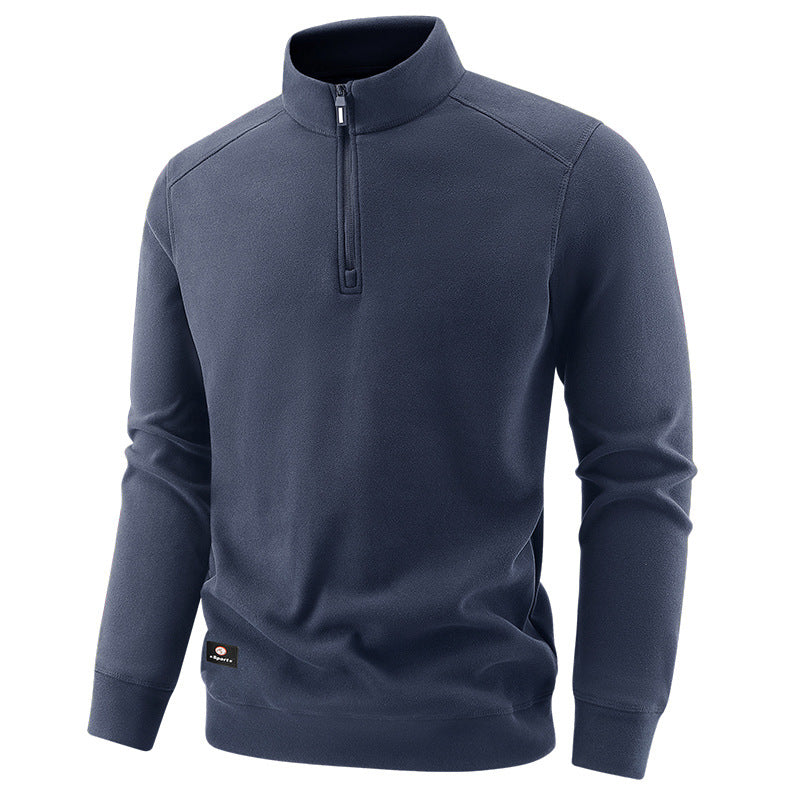 Herren Atmungsaktiver Microfleece-Halbreißverschluss-Pullover mit Stehkragen und Raglanärmeln Shop Nory