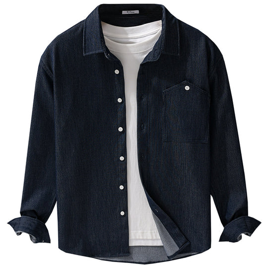 Herren Denim-Overshirt im Hemdjackenstil mit Brusttasche und durchgehender Knopfleiste Shop Nory