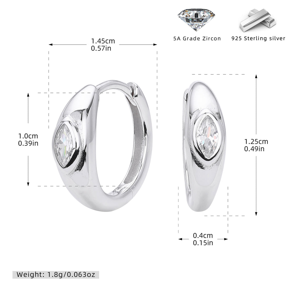 Damen Ohrstecker mit funkelndem Zirkon aus hochwertigem 925 Sterling Silber Shop Nory