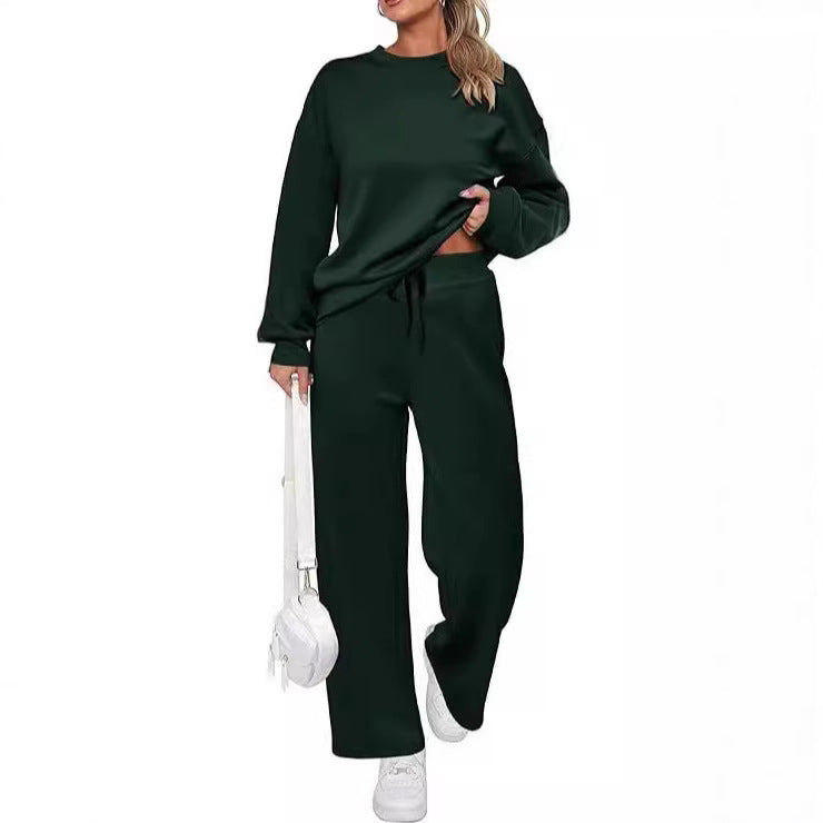 Damen nan zweiteiliges French-Terry Lounge-Set mit oversized Rundhals-Pullover und weitem Highwaist-Jogger Shop Nory