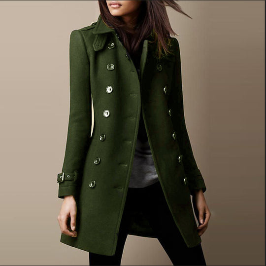Damen Doppelreihiger Wollmix-Trenchcoat mit Taillengürtel Shop Nory