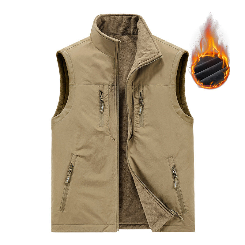 Herren Thermo-Outdoorweste mit Fleece-Innenfutter, windabweisender Shell und Mehrfach-Reißverschlusstaschen Shop Nory