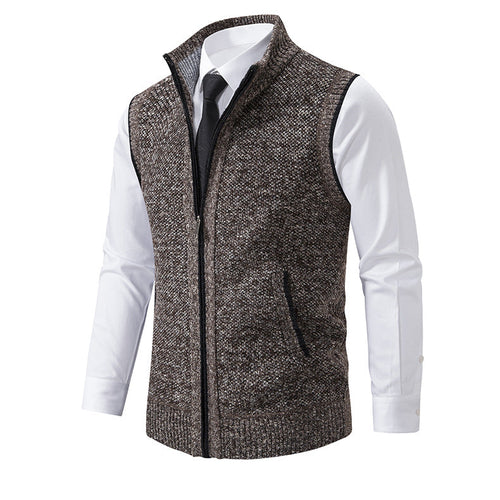 Herren Strickweste mit Reißverschluss und strukturiertem Design