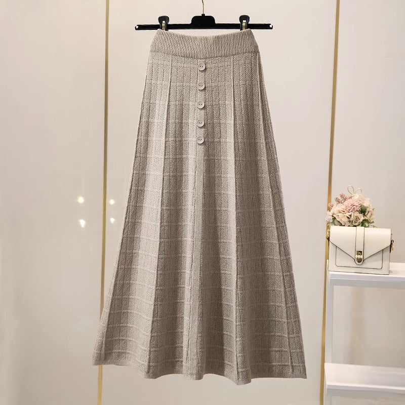 Damen Eleganter Maxirock mit Knopfdetails und strukturiertem Design Shop Nory