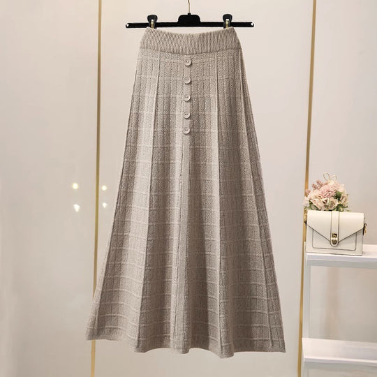 Damen Eleganter Maxirock mit Knopfdetails und strukturiertem Design Shop Nory