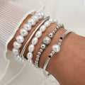 Damen-Armband-Set mit eleganten Perlen- und modernen Metallakzenten Shop Nory