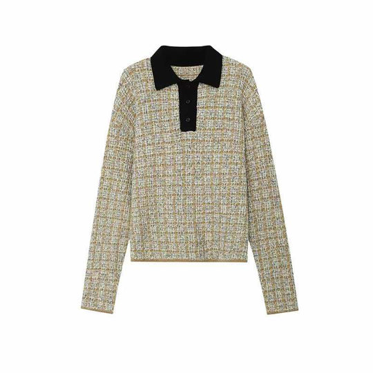 Damen Bouclé-Polo-Strickpullover mit Tweed-Effekt Shop Nory