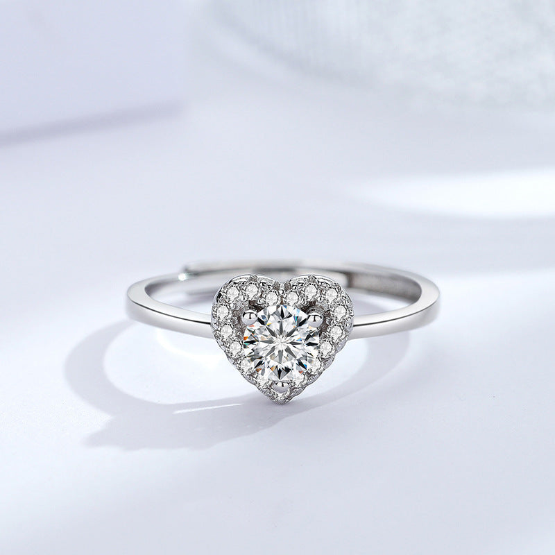 Damenring mit herzförmigem Zirkonia und funkelndem Detail Shop Nory