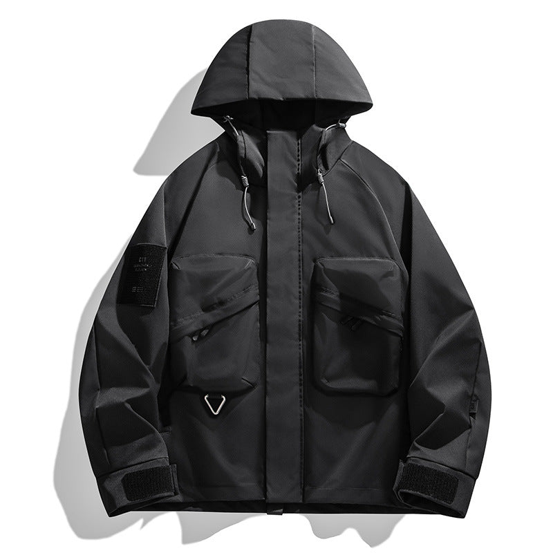 Herren Technische Utility-Kapuzenjacke mit Multifunktionstaschen Shop Nory