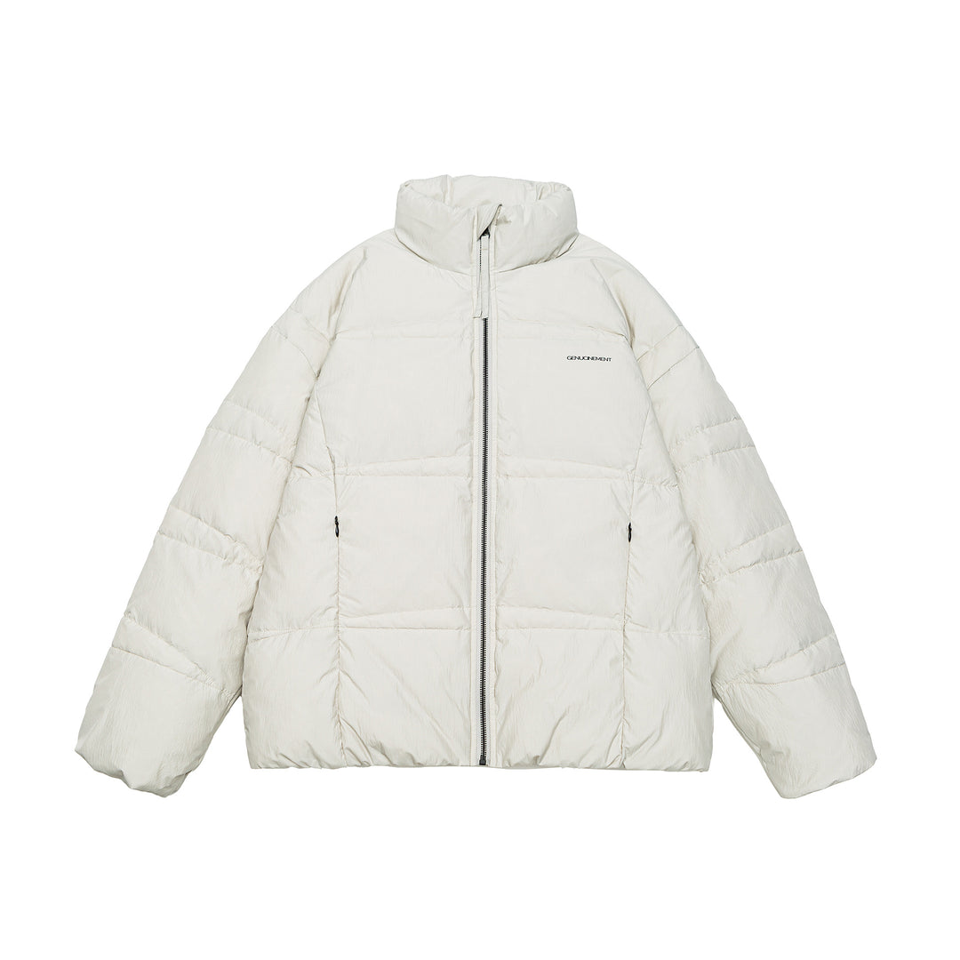 Herren Kürzerer Oversize-Wattierter Puffer mit hohem Stehkragen und Metallreißverschluss Shop Nory