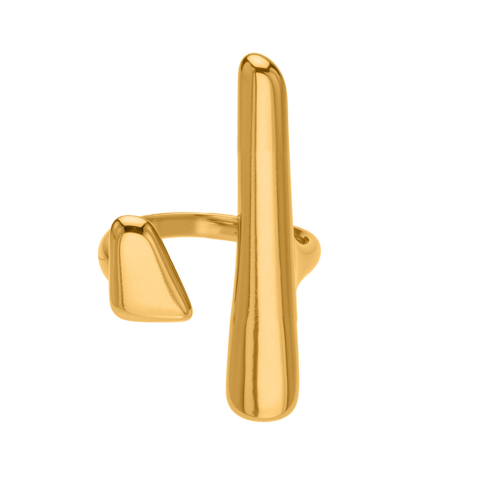 Damen Offener Ring aus Edelstahl mit elegantem goldenen Akzent Shop Nory