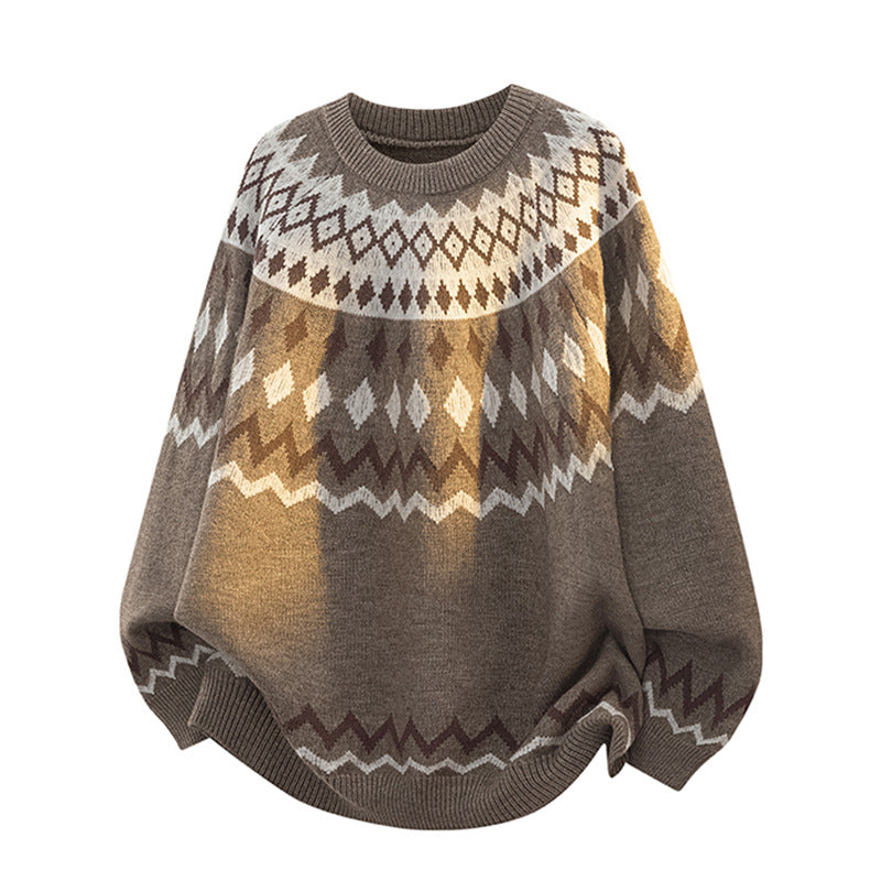 Damen Grobstrickpullover mit grafischem Muster Shop Nory