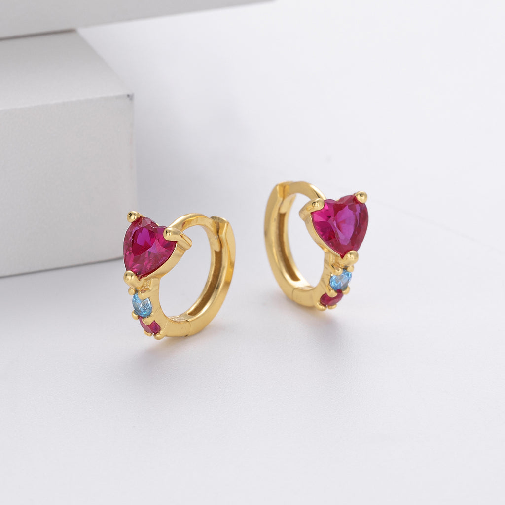 Damen Ohrhänger mit herzförmigem Zirkon und edler Verzierungen aus 925 Sterling Silber Shop Nory