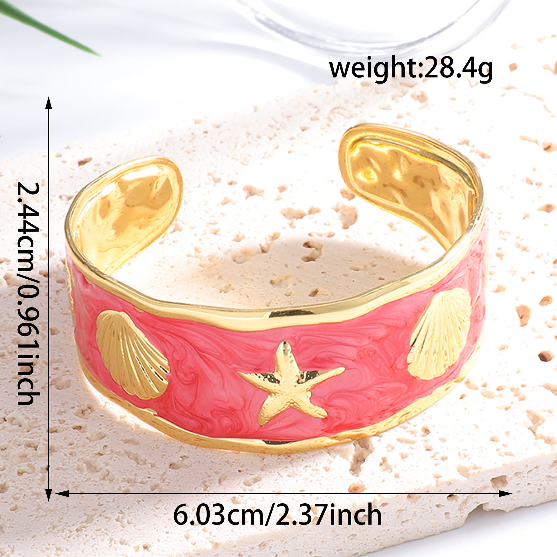 Damen Armreif mit maritimem Muschel- und Seestern-Design Shop Nory