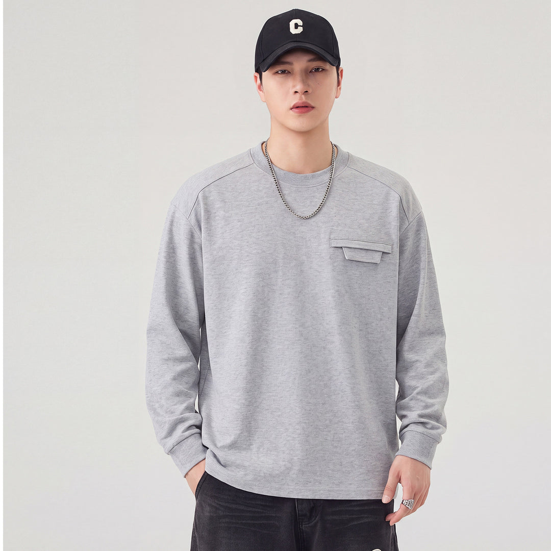 Herren Oversize Sweatshirt mit Brustklappe und Raglanärmeln Shop Nory