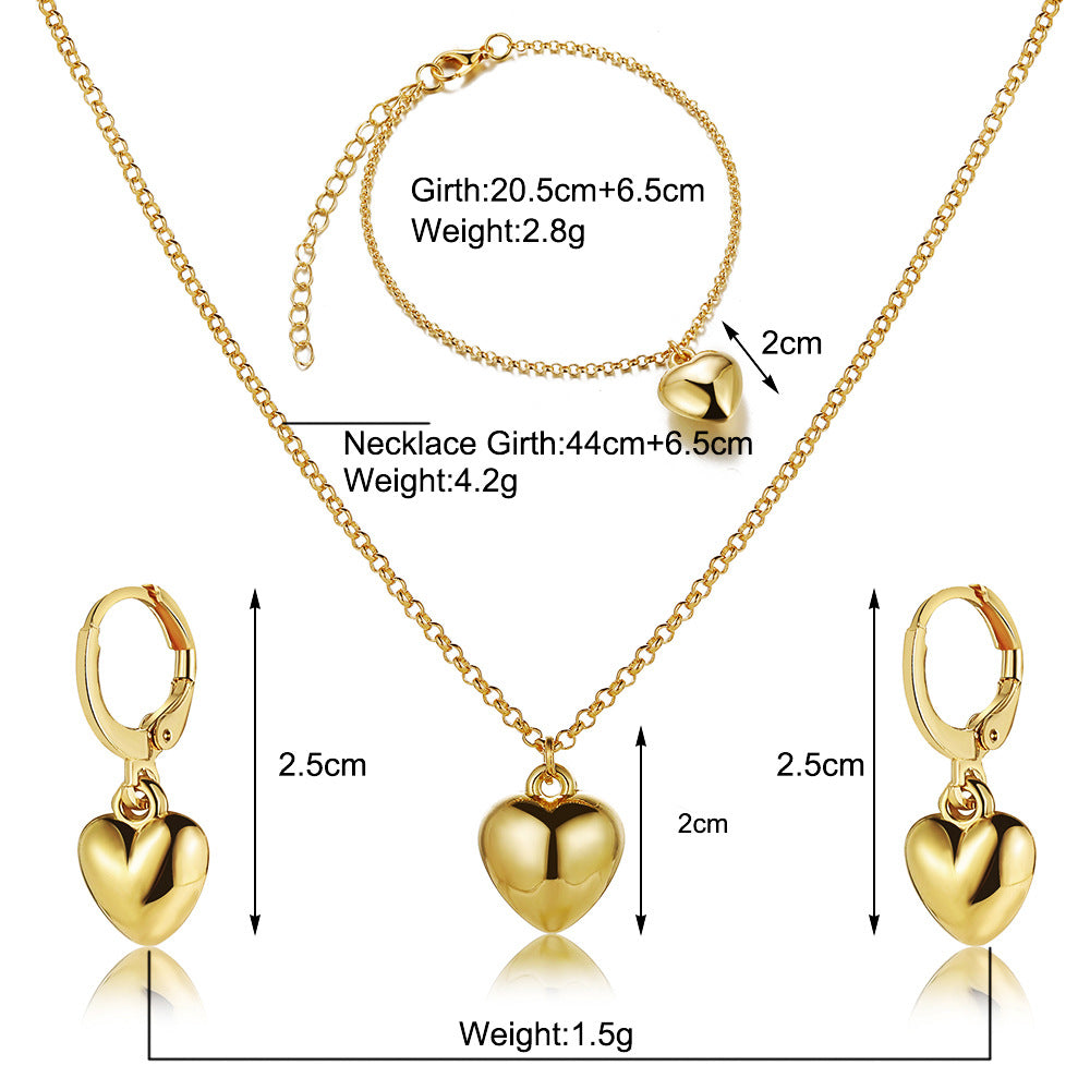 Damen Schmuckset mit herzförmigen Anhängern und zartem Kettendesign Shop Nory