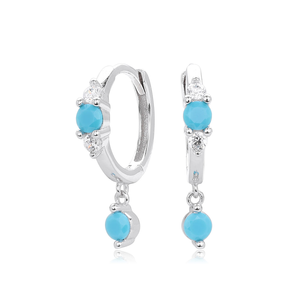 Damen Ohrhänger mit bunten Zirkonsteinen und hochwertigem 925 Sterling Silber Shop Nory