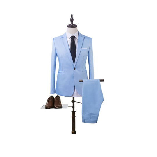 Herren Tailliertes Ein-Knopf-Anzugsset im Slim‑Fit mit schmaler Anzughose Shop Nory