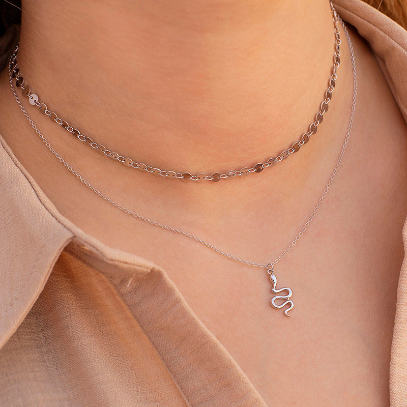 Damen Halskette mit schlangenförmigem Anhänger aus hochwertigem Edelstahl Shop Nory