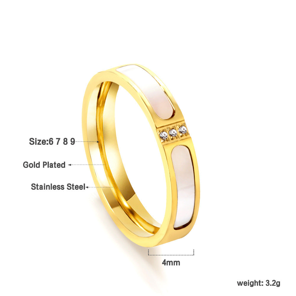 Damen edler Edelstahlring mit Perlen- und Zirkonia-Akzenten Shop Nory