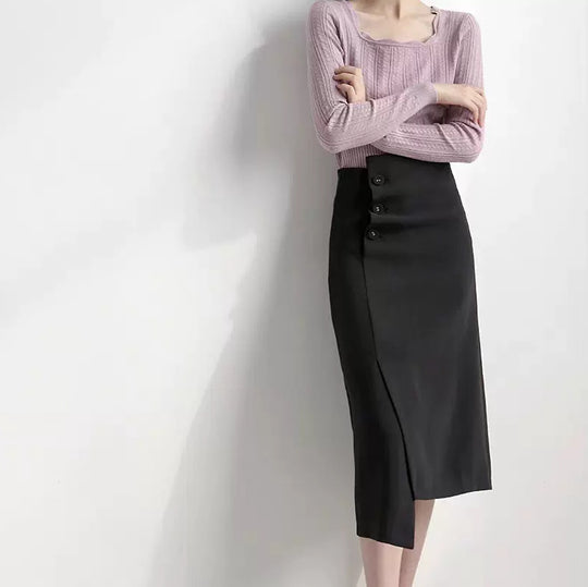 Damen Elegante Bleistiftrock mit asymmetrischem Schnitt Shop Nory