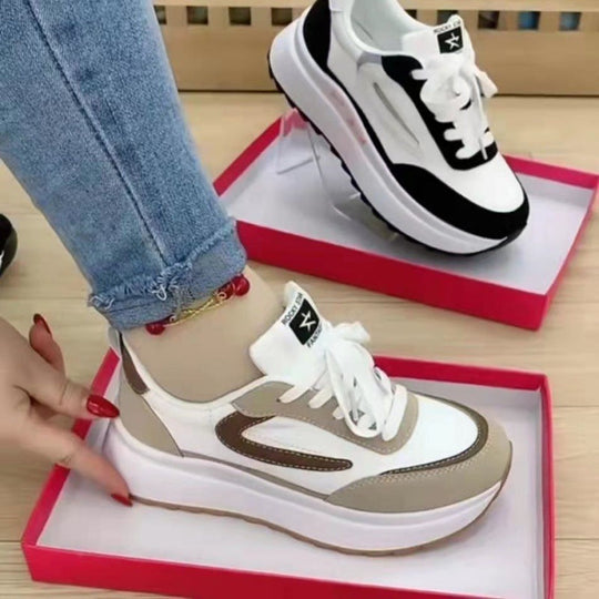 Damen Sportliche Sneakers mit modischer Profilsohle und atmungsaktivem Obermaterial