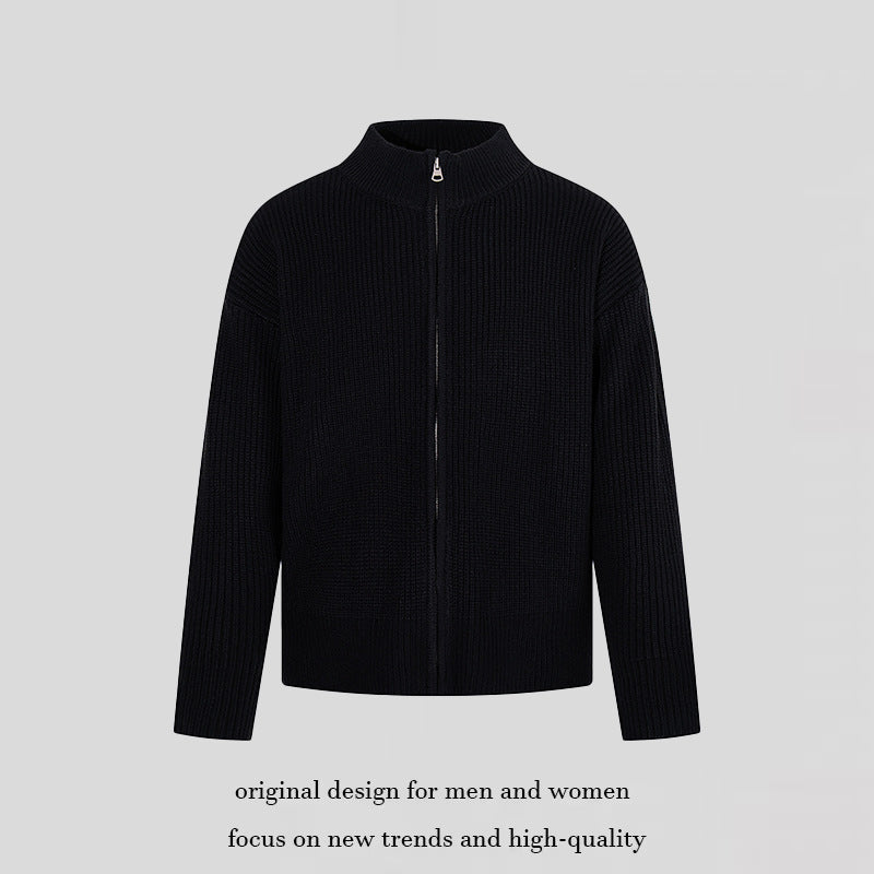 Damen Grobstrick-Zipjacke mit Stehkragen und oversized Passform Shop Nory