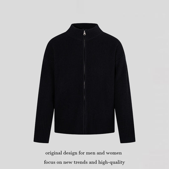 Damen Grobstrick-Zipjacke mit Stehkragen und oversized Passform Shop Nory