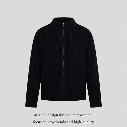 Damen Grobstrick-Zipjacke mit Stehkragen und oversized Passform Shop Nory