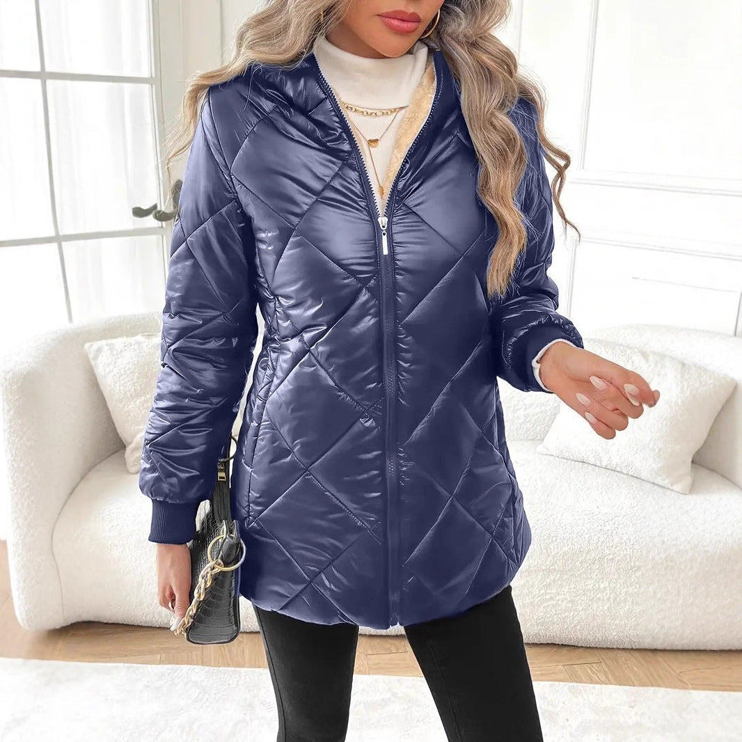 Damen Steppjacke mit Teddyfutter und Kapuze Shop Nory