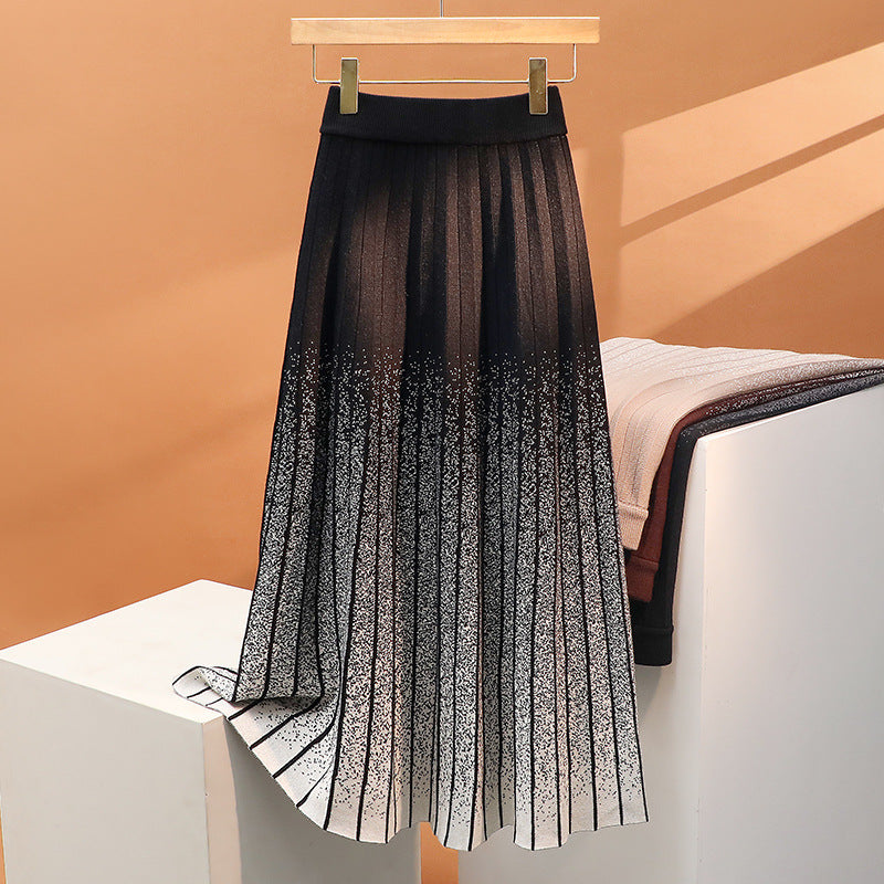 Damen Plissierter Maxirock mit elegantem Farbverlauf Shop Nory