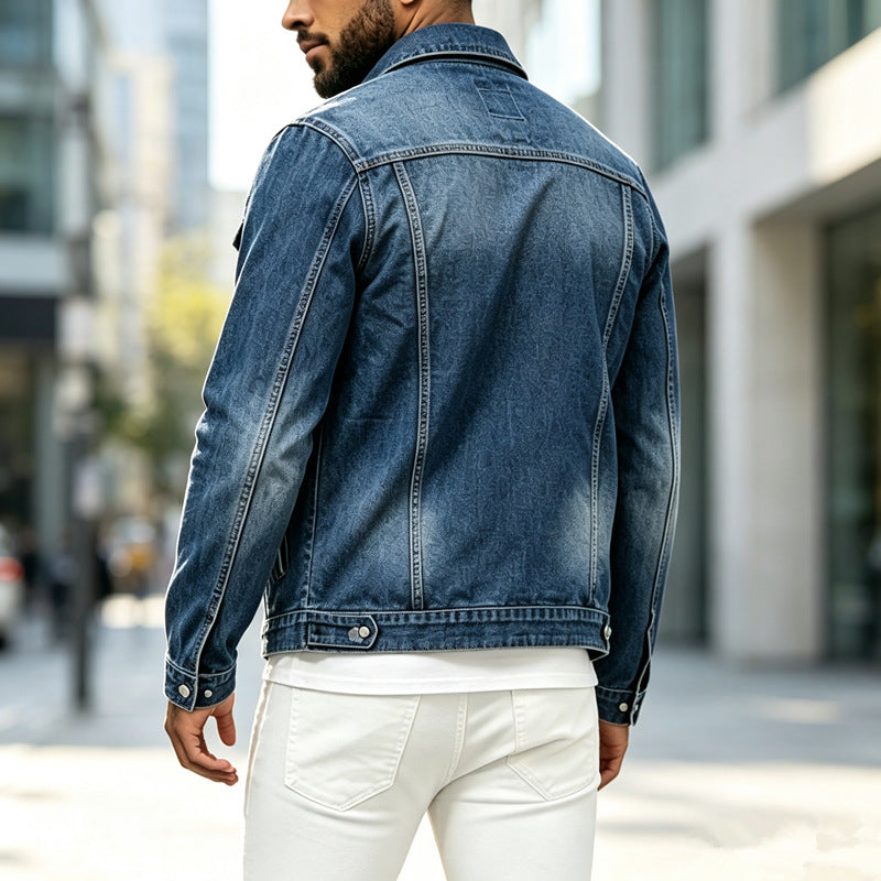 Herren Modische Jeansjacke mit Destroyed-Details Shop Nory