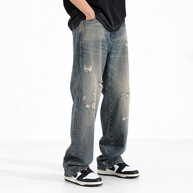 Herren Relaxed Fit Jeans mit Destroyed-Details Shop Nory