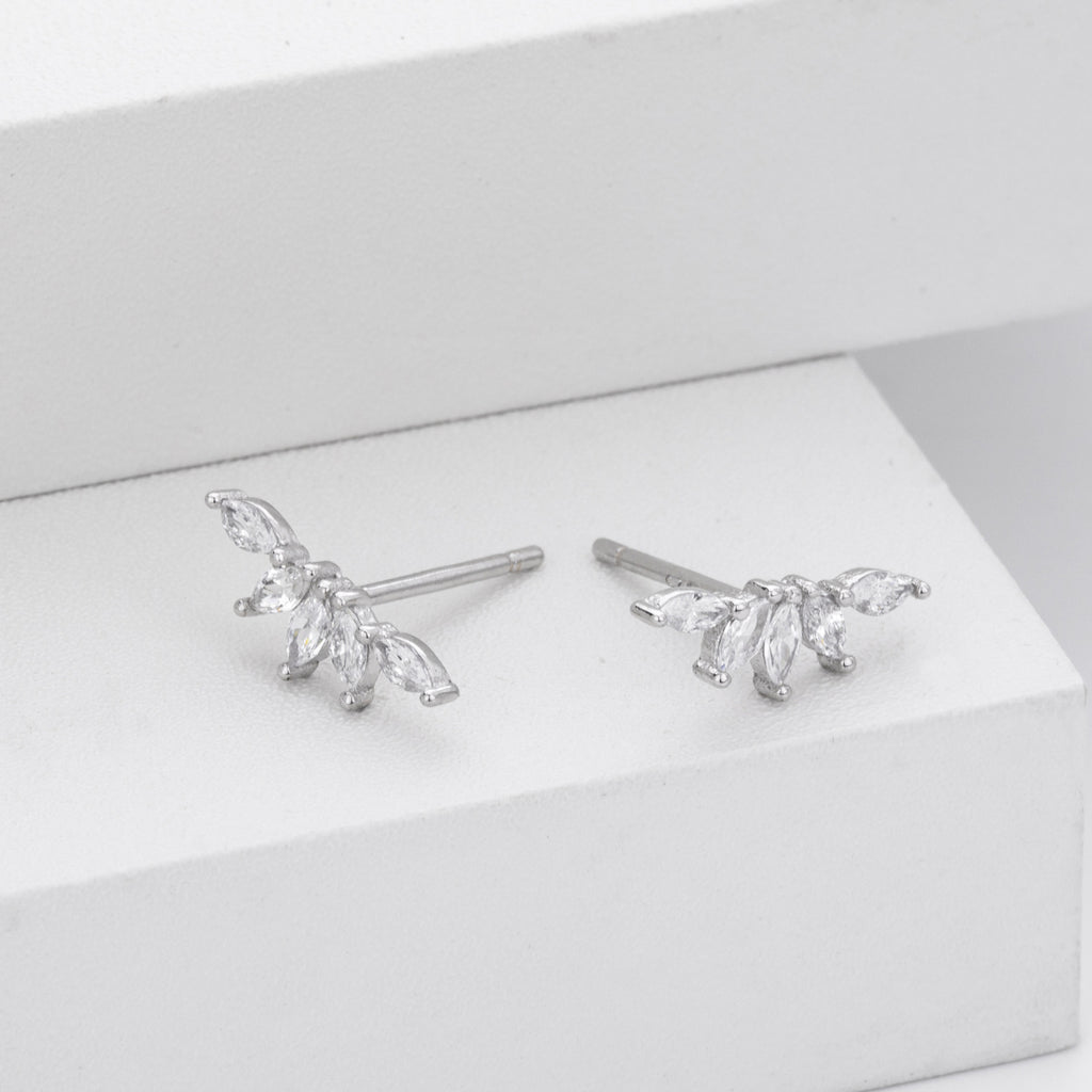 Damen Ohrstecker mit eleganten Zirkonia-Verzierungen aus 925 Sterling Silber Shop Nory