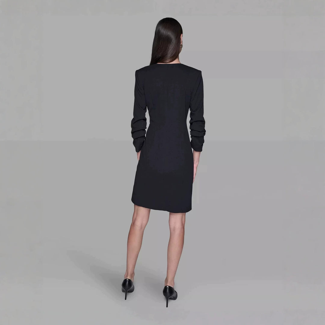 Damen Doppelreihiges Blazerkleid mit kontrastierendem Schalkragen Shop Nory