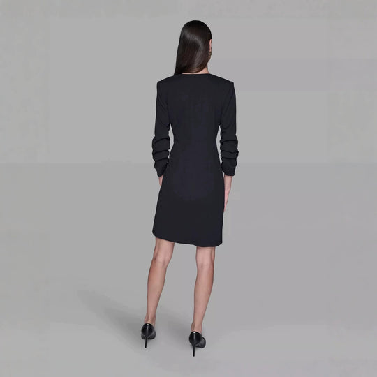 Damen Doppelreihiges Blazerkleid mit kontrastierendem Schalkragen Shop Nory
