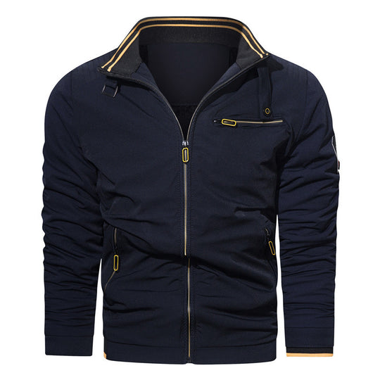 Herren Sportlich-urbaner Collegeblouson mit Stehkragen Reißverschlussfront und UtilityDetails Shop Nory