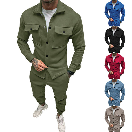 Herren nan Utility-Loungeset mit Hemdjacke, aufgesetzten Klappentaschen und schmal zulaufender Jogginghose Shop Nory