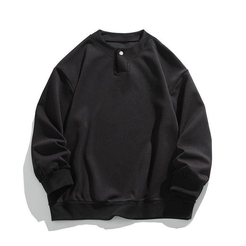 Unisex Oversize-Henley-Sweatshirt mit Druckknopf am Kragen Shop Nory