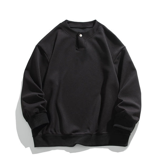 Unisex Oversize-Henley-Sweatshirt mit Druckknopf am Kragen Shop Nory