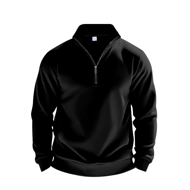 Herren Sweatpullover mit halbem Reißverschluss und atmungsaktiver Struktur