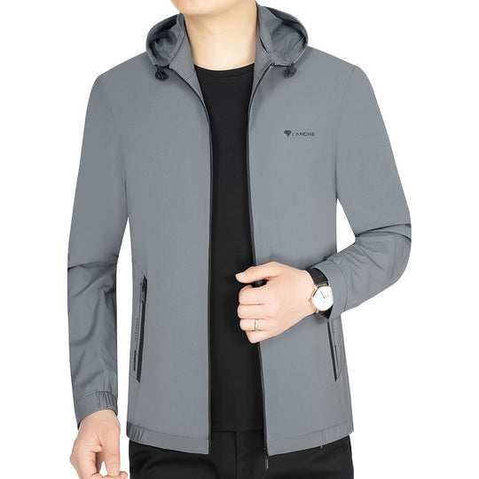 Herren Leichte Softshell-Funktionsjacke mit Kapuze wasserabweisend atmungsaktiv Shop Nory